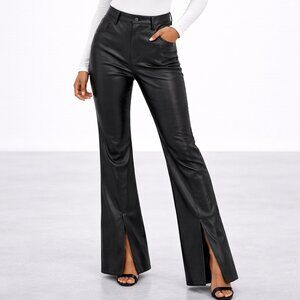 Abercrombie & Fitch Vegan Leather HighRise Bell Slit Pants 29L Moto Rock 90s 80s